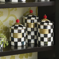 MacKenzie-Childs Courtly Check Enamel Canister - Medium