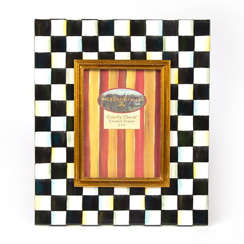 MacKenzie-Childs Courtly Check Enamel Frame - 5 in x 7 in