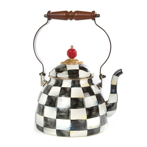 MacKenzie-Childs Courtly Check Enamel Tea Kettle - 2 Quart