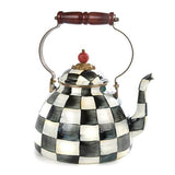 MacKenzie-Childs Courtly Check Enamel Tea Kettle - 3 Quart - Cook N Dine