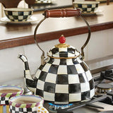 MacKenzie-Childs Courtly Check Enamel Tea Kettle - 3 Quart - Cook N Dine