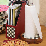 MacKenzie-Childs Courtly Check Wood Paper Towel Holder - Cook N Dine