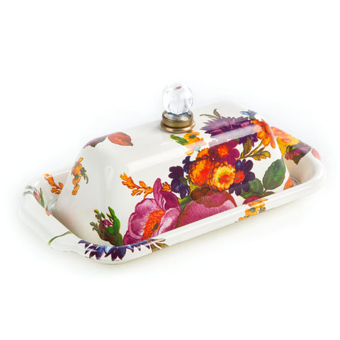 MacKenzie-Childs Flower Market Butter Box - White