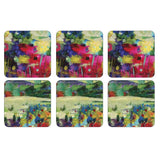 Pimpernel Impressionist Flowers - Purple Coasters Set of 6 - Cook N Dine