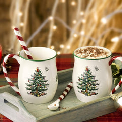 Spode Christmas Tree Peppermint Mug Set of 4