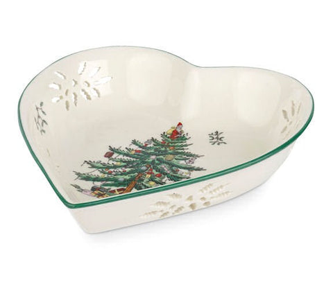 Spode Christmas Tree Pierced Heart Dish