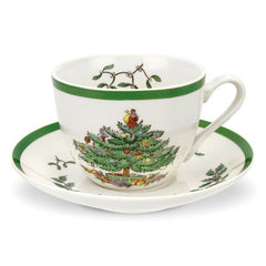 Spode Christmas Tree Teacup & Saucer in Gift Box