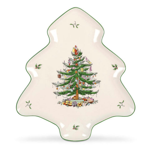 Spode Christmas Tree Tree Shaped Dish 35cm/14ins