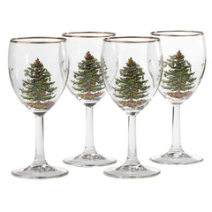 Spode Christmas Tree Wine Glasses 13oz Set of 4