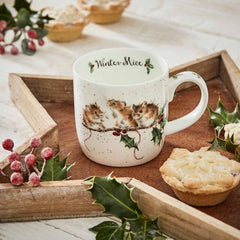 Royal Worcester Wrendale Designs Winter Mice Mug