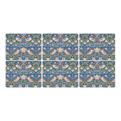 Pimpernel for Spode Morris & Co Strawberry Thief Blue Placemats, Set of 6