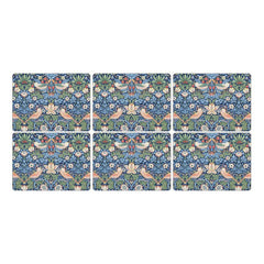 Pimpernel for Spode Morris & Co Strawberry Thief Blue Placemats, Set of 6