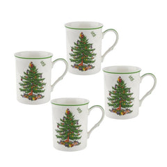 Spode Christmas Tree Mug 12oz Set of 4